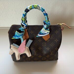 Louis Vuitton Speedy 25 Monogram Canvas Satchel Bag Authentic France